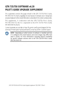 GTN 725/750 SOFTWARE V6.20 PILOT's GUIDE UPGRADE