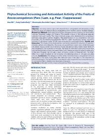 Phcogj.Com Phytochemical Screening and Antioxidant Activity of the Fruits of Boscia Senegalensis