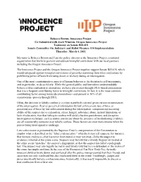 Rebecca Brown, Innocence Project Co-Submitted with Zach Winston