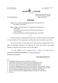 UNIVERSITY of MYSORE Estd