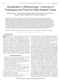 Visualization in Meteorology—A Survey of Techniques and Tools for Data Analysis Tasks