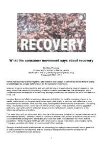 What the Consumer Movement Says About Recovery