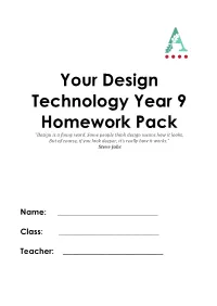 Your Design Technology Year 9 Homework Pack “Design Is a Funny Word