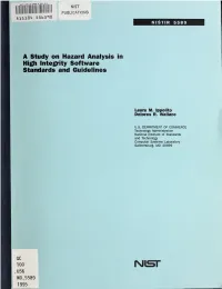 A Study on Hazard Analysis in High Integrity Software Standards and Guideiines