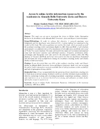 Access to Online Arabic Information Resources by the Academics in Ahmadu Bello University Zaria and Bayero University Kano