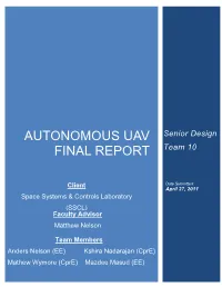 Autonomous UAV Final Report