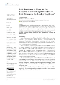 Dalit Feminism: a Voice for the Voiceless in Aruna Gogulamanda's