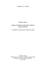 Digital Television and Public Service Broadcasting