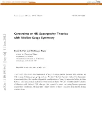Hep-Th] 11 Jun 2012 Ossec Odtos Huhol Nt Usto These of Subset ﬁnite a Constructions