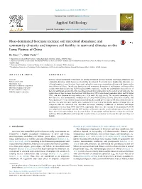 Moss-Dominated Biocrusts Increase Soil Microbial Abundance And