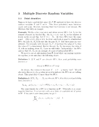 3 Multiple Discrete Random Variables