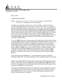 GAO-08-888R Developing Countries: U.S. Financing for Multilateral Debt