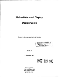 Helmet-Mounted Display Design Guide I Contract NAS2-14151