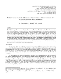 News Coverage of Flood Events in 2016 Within the Context of Hurricane Katrina