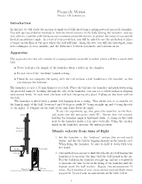 Projectile Motion Physics 110 Laboratory