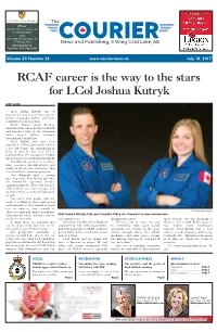 RCAF Career Is the Way to the Stars for Lcol Joshua Kutryk