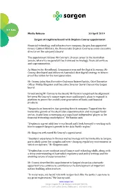 Sargon Strengthens Board with Stephen Conroy Appointment