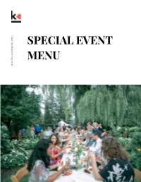 Special Event Menu