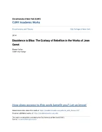 The Ecstasy of Rebellion in the Works of Jean Genet