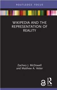 Wikipedia and the Representation of Reality