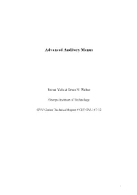 Advanced Auditory Menus