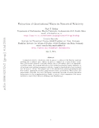 Extraction of Gravitational Waves in Numerical Relativity