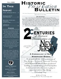 Fall 2003 HISTORIC in THIS Preservation ISSUE: BULLETIN Spring Conference Update
