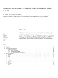 Open Source Tools for Measuring the Internal Quality of Java Software Products
