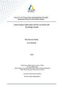 Search Engine Optimization and the Connection with Knowledge Graphs