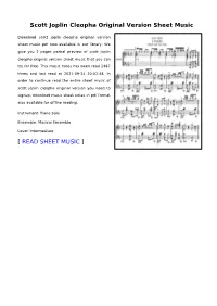 Sheet Music of Scott Joplin Cleopha Original Version You Need to Signup, Download Music Sheet Notes in Pdf Format Also Available for Offline Reading