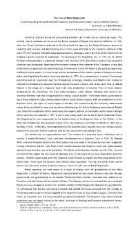 The Case of Moro Raghunath a Case Illustrating the Conflict Between Judiciary and Executive in India in Early Nineteenth Century by PROF