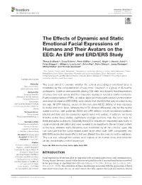 The Effects of Dynamic and Static Emotional Facial Expressions of Humans and Their Avatars on the EEG: an ERP and ERD/ERS Study