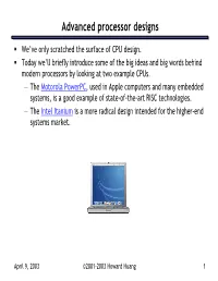 Advanced Processor Designs