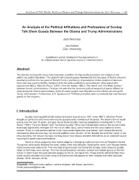 Analysis of Talk Shows Between Obama and Trump Administrations by Jack Norcross — 69