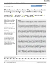 Efficient Assessment of Nocturnal Flying Insect Communities by Combining Automatic Light Traps and DNA Metabarcoding