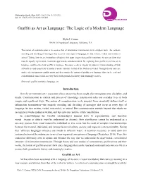 Graffiti As Art As Language: the Logic of a Modern Language