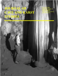 Journal of Cave and Karst Studies Editor Louise D