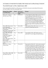 Macclesfield Local Plan 2004 and Saved Policies List