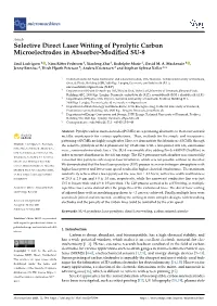 Selective Direct Laser Writing of Pyrolytic Carbon Microelectrodes in Absorber-Modified SU-8
