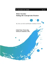Water Security: Putting the Concept Into Practice