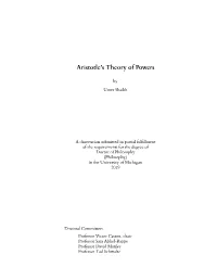 Aristotle's Theory of Powers