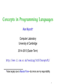 Concepts in Programming Languages