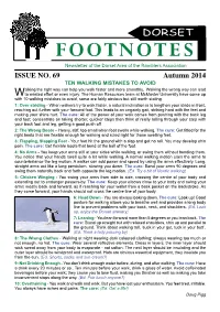 FOOTNOTES Newsletter of the Dorset Area of the Ramblers Association ISSUE NO