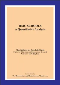 HMC SCHOOLS a Quantitative Analysis