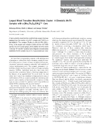 Largest Mixed Transition Metal/Actinide Cluster: a Bimetallic Mn/Th Complex with A