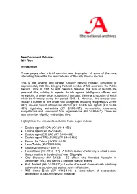 New Document Releases MI5 Files Introduction These Pages Offer A