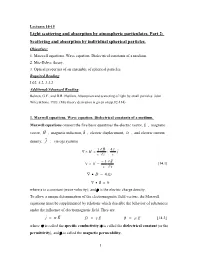 Scattering and Absorption by Individual Spherical Particles