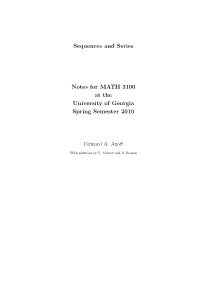 Sequences and Series Notes for MATH 3100 at the University Of