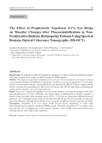 The Effect of Prophylactic Nepafenac 0.1% Eye Drops