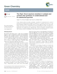 The Paal Knorr Reaction Revisited. a Catalyst and Solvent-Free Synthesis